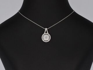 Witgouden hanger bezaaid met diamanten, excl. ketting