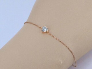 Rosegouden armband met diamanten hartje 0.10 carat