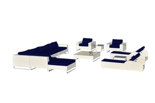 Loungeset Vonato, Silvano, wit