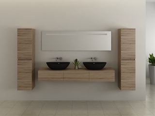 Badkamermeubel Vonato, Modular 120, licht hout decor