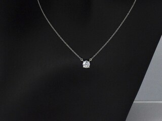 Tiffany & Co – platina solitaire halscollier met een natuurlijke diama