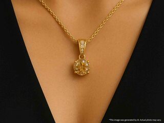 Gouden solitair hanger met een diamant van 1.50 carat, excl. ketting