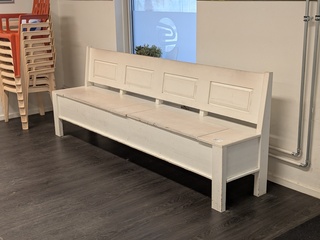 2x Houten bank met opbergruimte