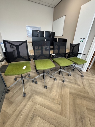 4x Bureaustoel, Girsberger, WT4341, groen, staand