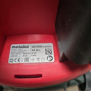 Bouwstofzuiger AS20L Metabo, 2012000, groen