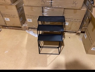 Set van 3 wandrekken, zwart