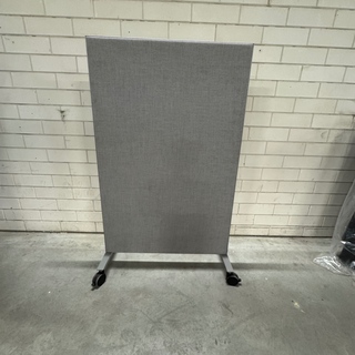 Roomdivider met whiteboard, wit/grijs, verrijdbaar