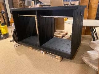 Kast met kledingstang, zwart