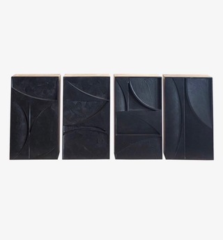 Set van 4 wandkasten, zwart