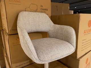 Set van 6 eetkamerstoelen AJ Living, Wiep, grijs