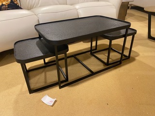 Set van 3 salontafels, zwart