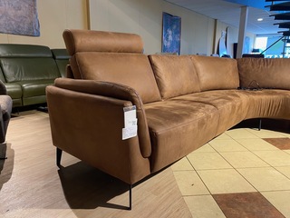 Hoekbank met open eiland, cognac