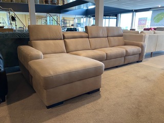 Hoekbank met lounge, taupe/bruin