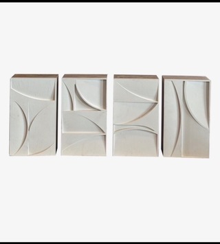 Set van 4 wandkastje, off-white