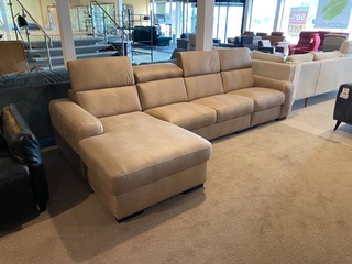 Hoekbank met lounge, taupe/bruin