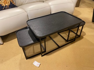 Set van 3 salontafels, zwart