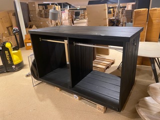 Kast met kledingstang, zwart