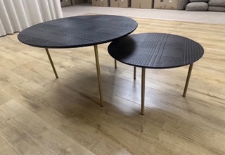 Set van 2 salontafels, bruin