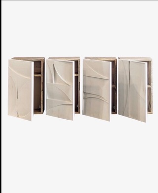 Set van 4 wandkastje, off-white