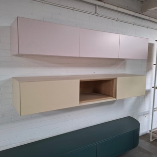 Zwevend TV meubel, Beige