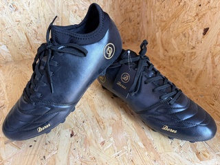 Lederen voetbalschoenen – paar Dores Boots, zwart, 43
