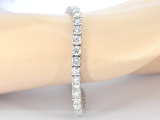 Platina armband met natuurlijke briljant geslepen diamanten
