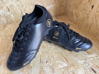 Lederen voetbalschoenen – paar Dores Boots, zwart, 38