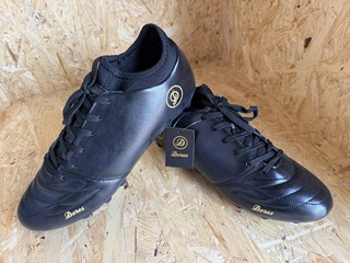 Lederen voetbalschoenen – paar Dores Boots, zwart, 44