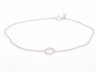 Witgouden armband met diamant