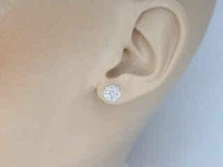WItgouden oorbellen met diamant