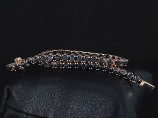 Rosegouden armband met 15.00 carat zwarte Briljant geslepen diamanten