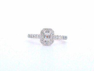 Rosegouden ring met natuurlijke baguette en briljant geslepen diamante