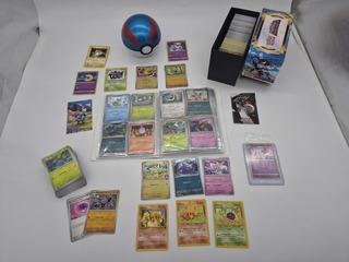 Pokémon kaartencollectie – verzamelmap, opbergbox en losse kaarten (o.