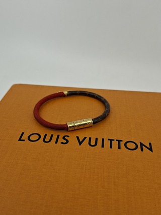 Daily Confidential Bracelet, Louis Vuitton, Armband, Bruin, Goud, Rood