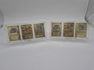 2x Metalen Venusaur, Charizard en Blastoise (Base Set) kaarten in acry