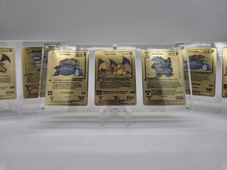 Metalen Venusaur, Charizard en Blastoise (Base Set) kaarten in acryl d