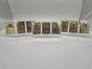 Metalen Venusaur, Charizard en Blastoise (Base Set) kaarten in acryl d