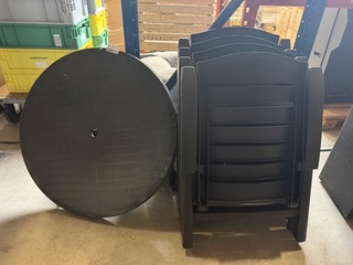 Tuinset bestaande uit een tafel en 4 verstelbare stoelen, Hartman