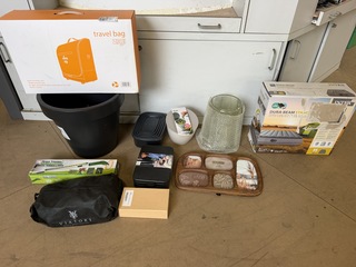 14x Partij diversen w.o. luchtbed, travel bag, bloempot W.o. Zigi, Int