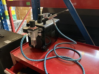 Airbrush set met gereedschapswagen + accessoires