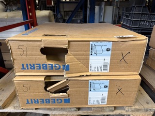 2x Opbouw-spoelreservoir hooghangend met deksel spoeling met trekketti