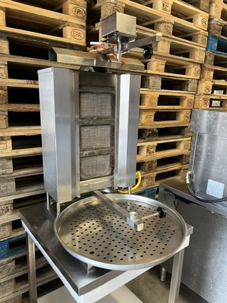 Gas shoarma-/gyrosgrill op RVS onderstel