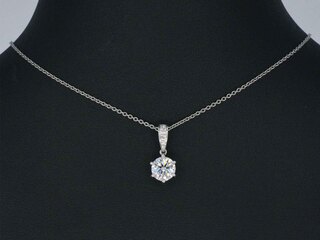 Witgouden solitair hanger met een diamant van 1.00 carat, excl. kettin