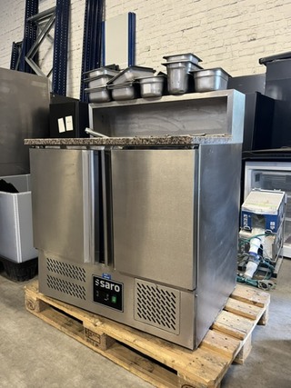 Gekoelde pizzasaladette, pizza-werkbank met granieten werkblad, Saro,
