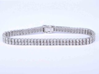 Witgouden tennisarmband met 2 rijen diamanten 1.50 carat