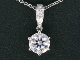 Witgouden solitair hanger met een diamant van 1.00 carat, excl. kettin