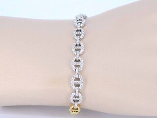 Gouden tennisarmband met diamanten schakels met 157 diamanten