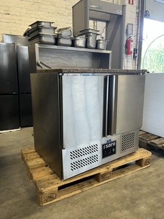Gekoelde pizzasaladette, pizza-werkbank met granieten werkblad, Saro,