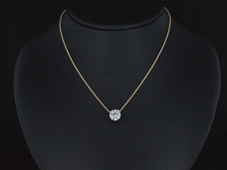 Gouden halsketting met een Briljant geslepen diamant van 1.00 carat