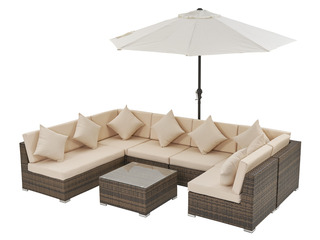 Loungeset Vonato, Oasi, bruin wicker